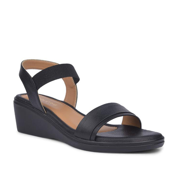 Healers By Liberty Women LDF-22 Black Casual Wedges Heel Sandal