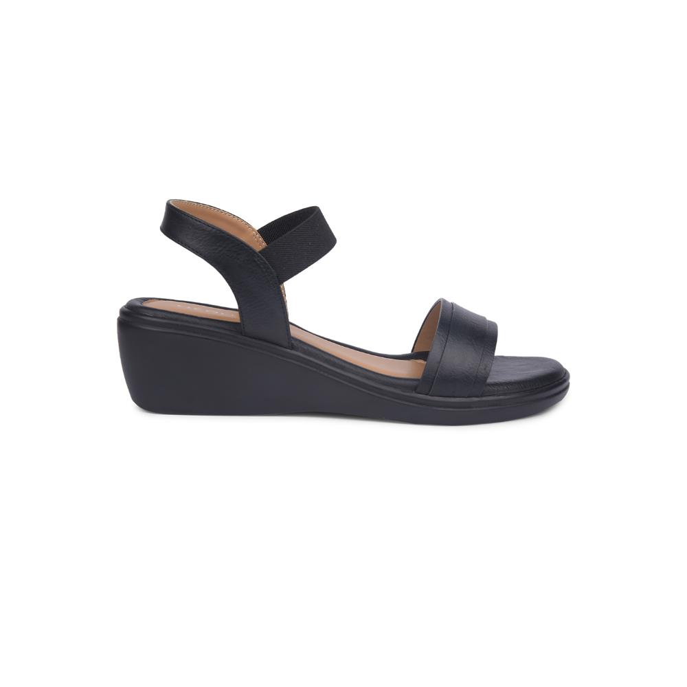 Healers By Liberty Women LDF-22 Black Casual Wedges Heel Sandal