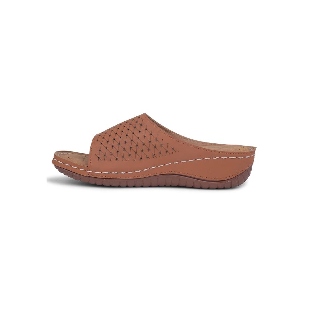 Senorita Casual Tan Slippers For Women MK-234 By Liberty