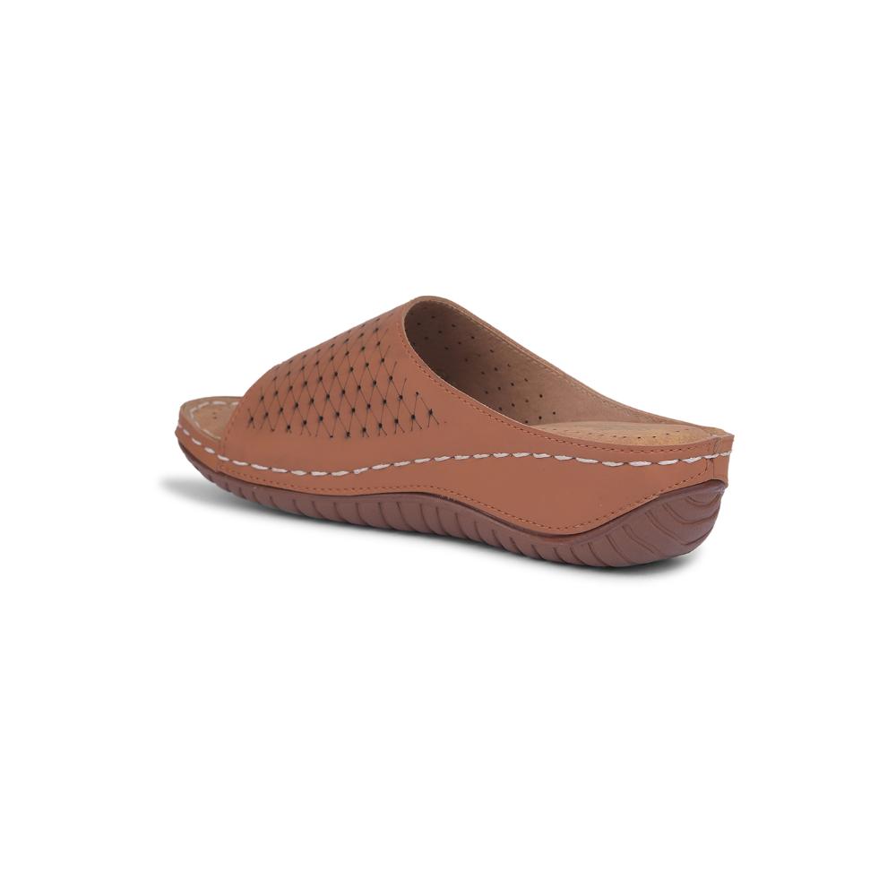 Senorita Casual Tan Slippers For Women MK-234 By Liberty