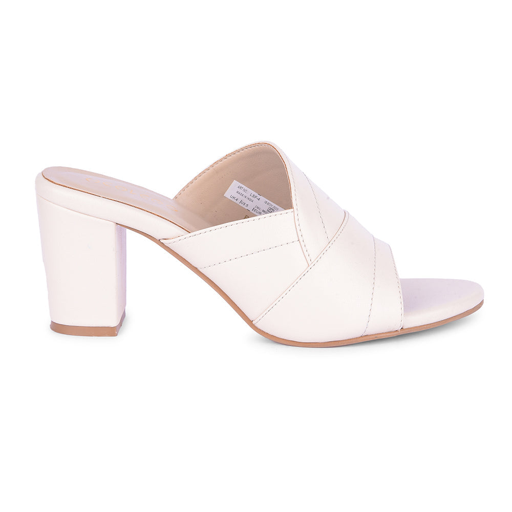 Healers Cream Block Heels For Women LSF-4 By Liberty