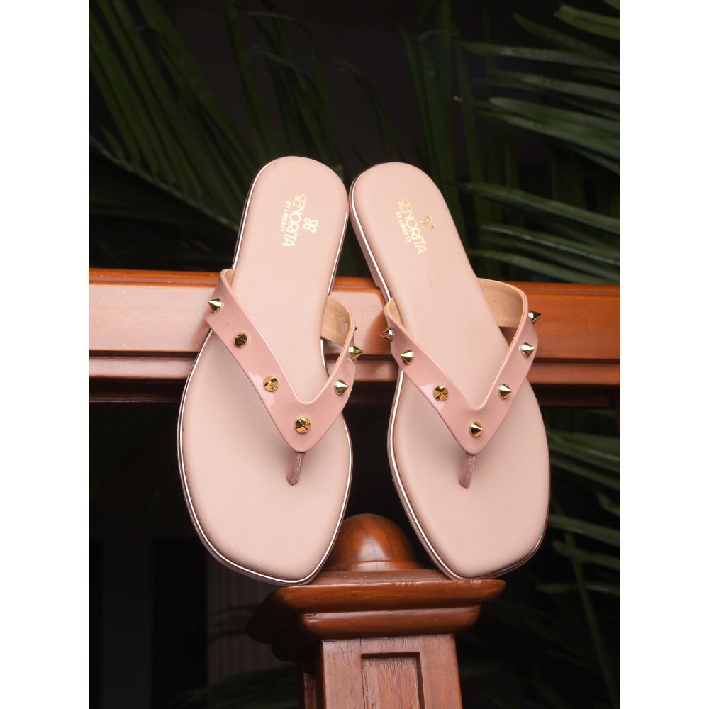 Senorita Casual Peach Flat Slippers For Women STY-48E By Liberty