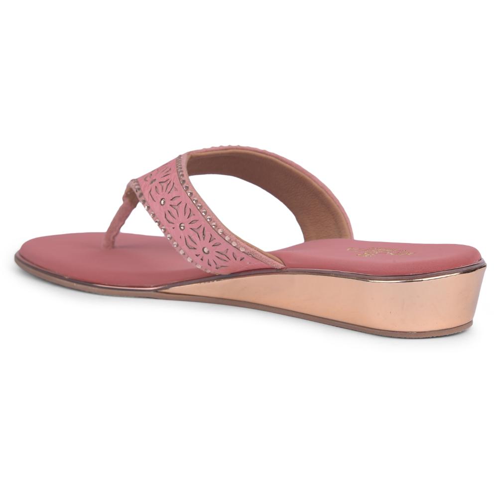 Senorita Casual Peach Flat Slippers For Women STY-49E By Liberty