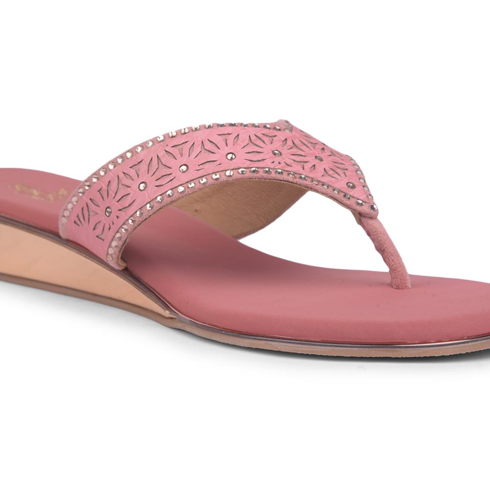 Senorita Casual Peach Flat Slippers For Women STY-49E By Liberty