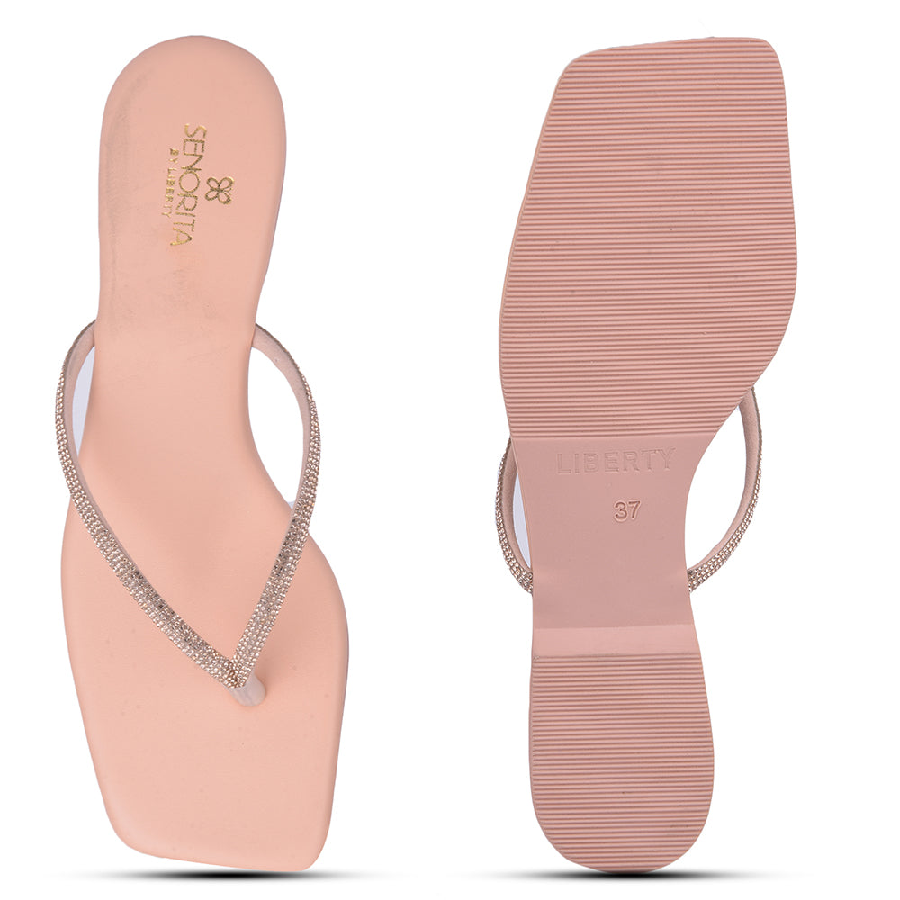 SENORITA By Liberty Women STY-5E Peach Casual Slippers