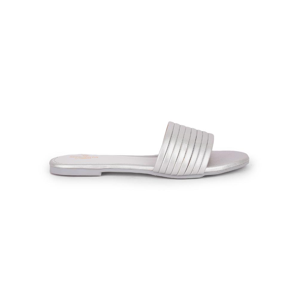 Senorita Casual Silver Slides Women STY-51E By Liberty