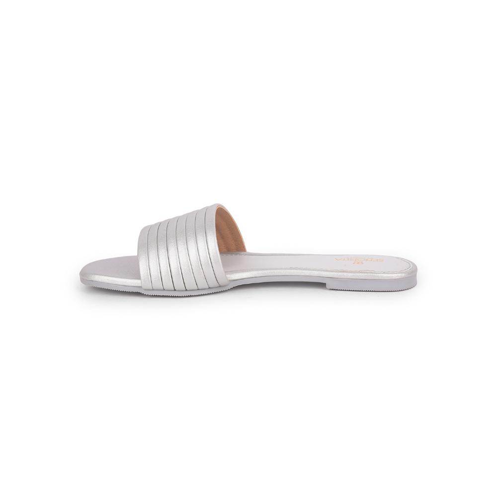 Senorita Casual Silver Slides Women STY-51E By Liberty