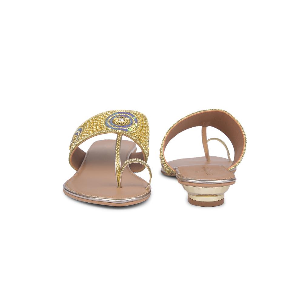 Senorita By Liberty Women STY-87 Golden Ethnic Slippers