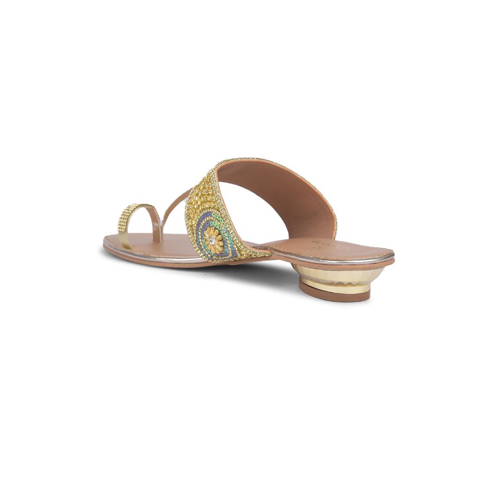 Senorita By Liberty Women STY-87 Golden Ethnic Slippers