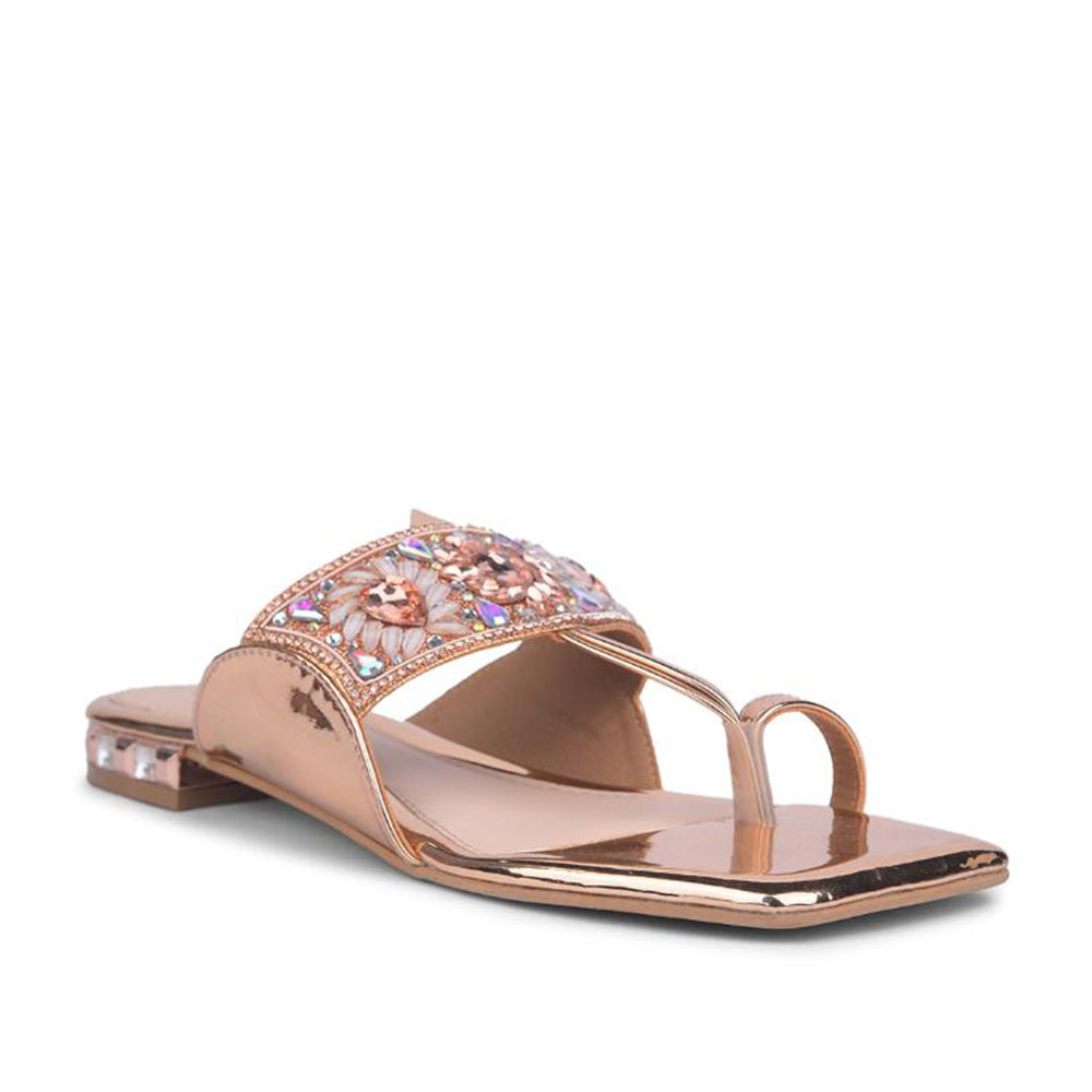 Senorita By Liberty Women STY-76 Golden Ethnic Slippers