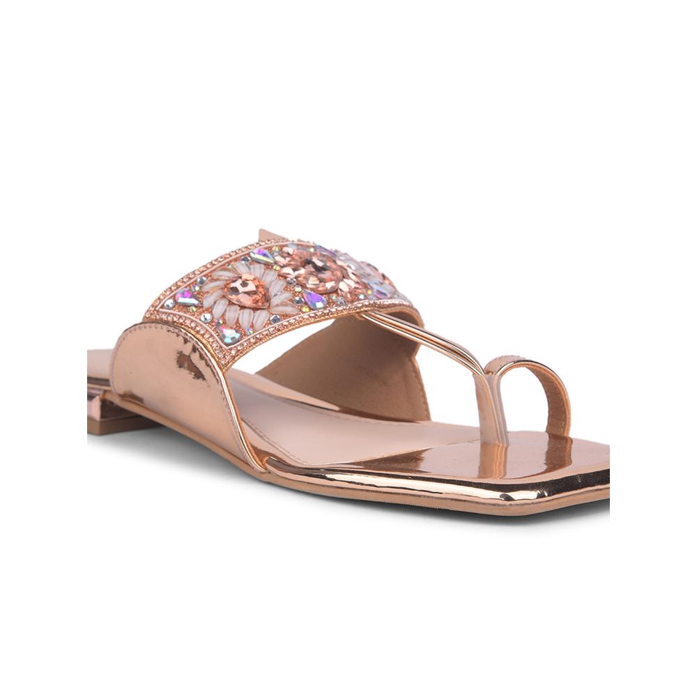 Senorita By Liberty Women STY-76 Golden Ethnic Slippers