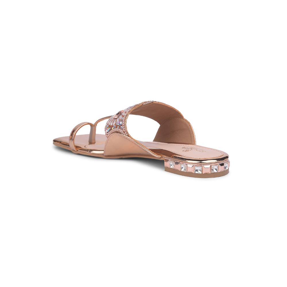 Senorita By Liberty Women STY-76 Golden Ethnic Slippers