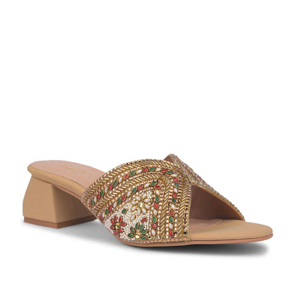 Senorita By Liberty Women STY-89 Golden Ethnic Slippers