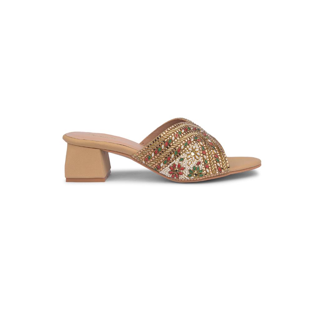 Senorita By Liberty Women STY-89 Golden Ethnic Slippers