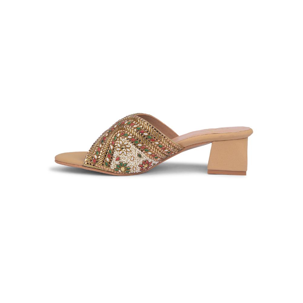 Senorita By Liberty Women STY-89 Golden Ethnic Slippers