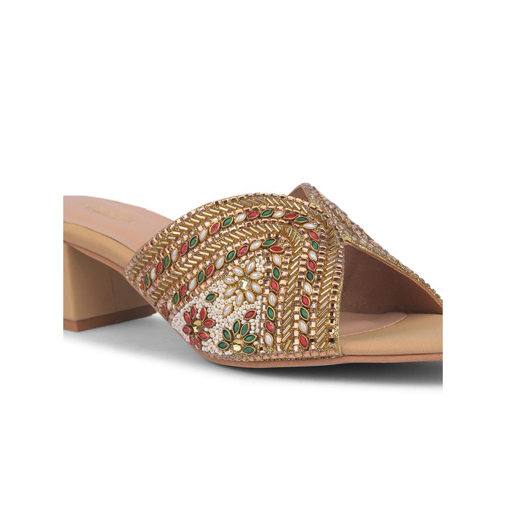 Senorita By Liberty Women STY-89 Golden Ethnic Slippers