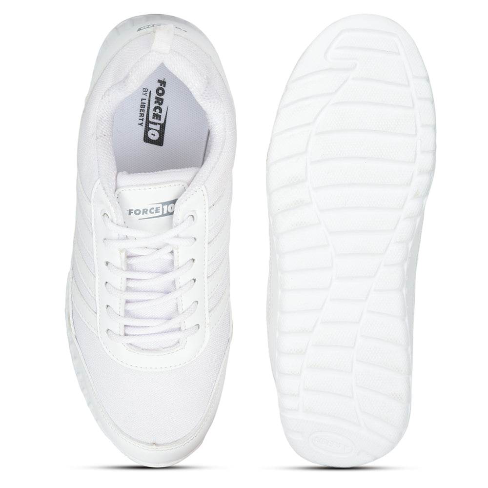 Force 1 Casual White Lacing Shoes For Kids 996-9SL By Liberty