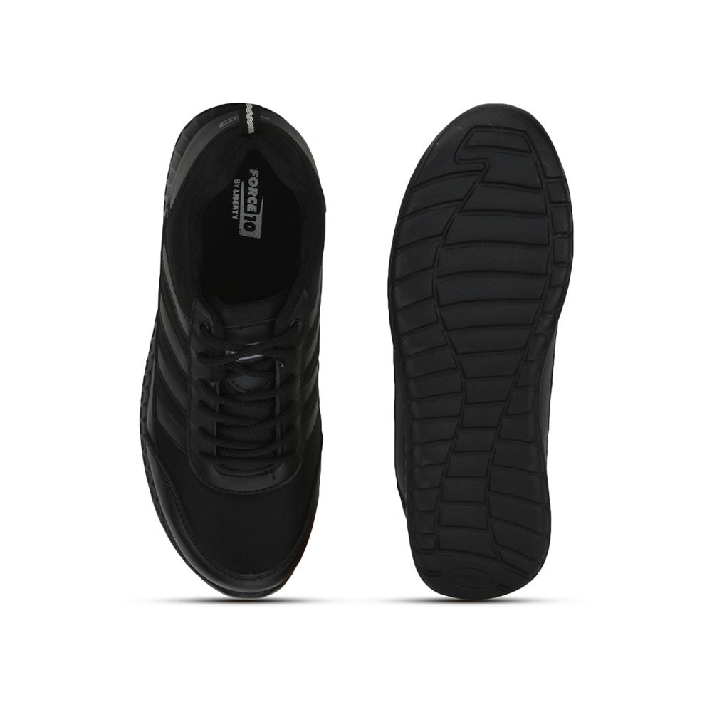 Force 1 Casual Black Lacing Shoes For Kids 996-9SL By Liberty