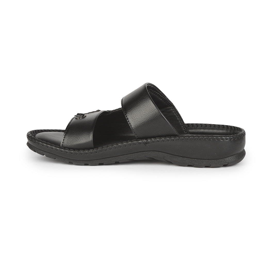 Coolers Casual (Black) Slippers For Men AVN-21 By Liberty