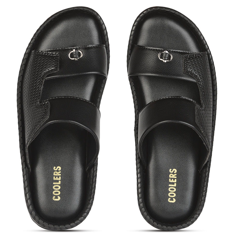 Coolers Casual (Black) Slippers For Men AVN-21 By Liberty