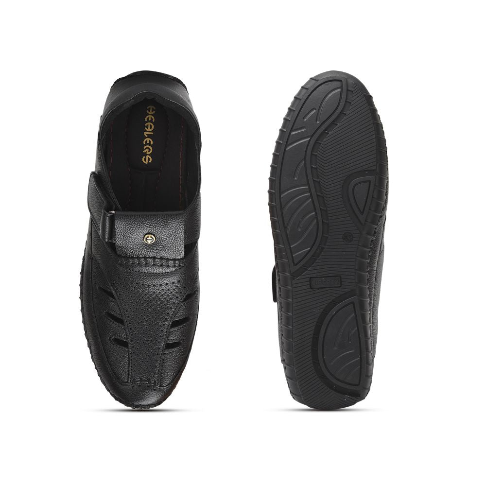 Healers Formal (Black) Sandals For Men Jpl-25 By Liberty