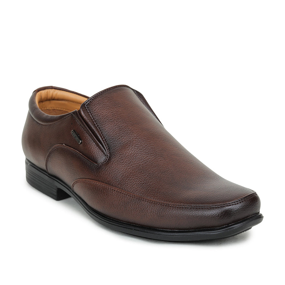 Fortune (Brown) Formal Slip on Shoes For Men Uvl-34 By Liberty