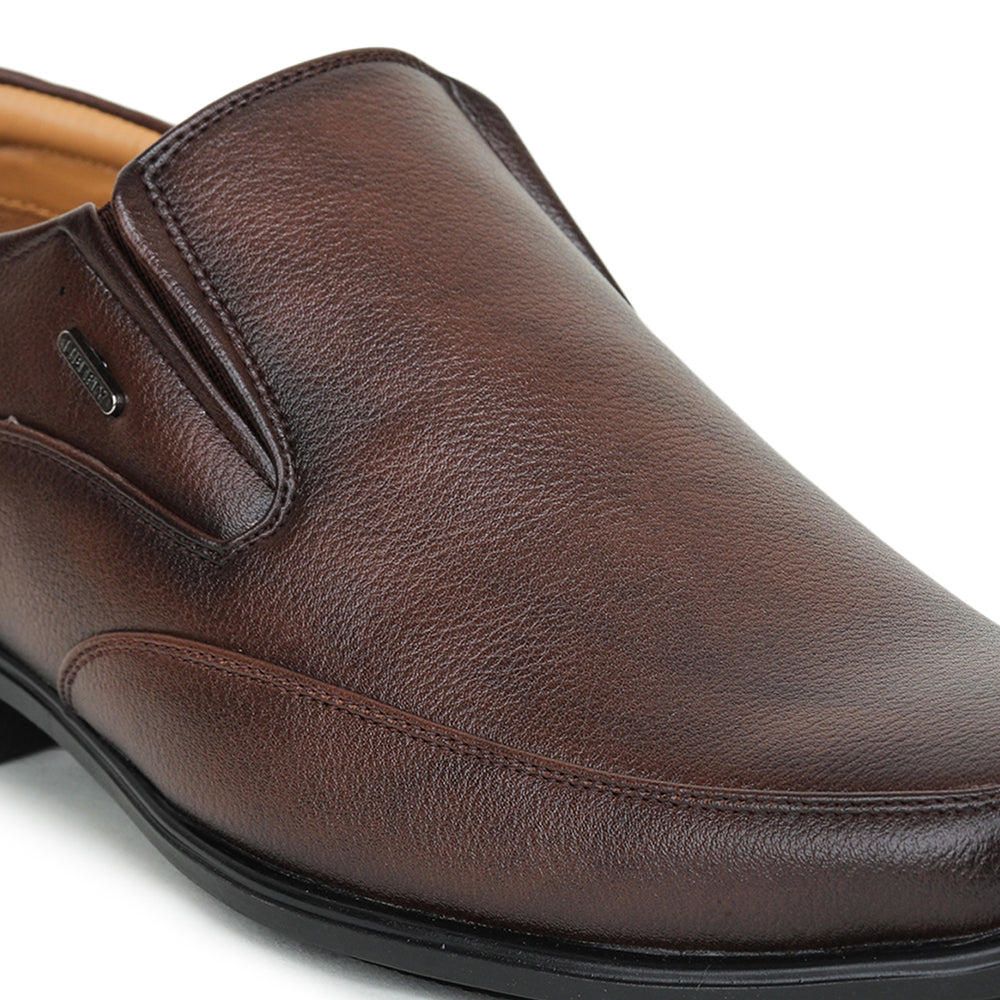 Fortune (Brown) Formal Slip on Shoes For Men Uvl-34 By Liberty