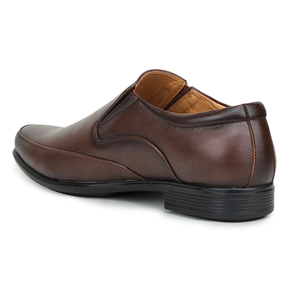 Fortune (Brown) Formal Slip on Shoes For Men Uvl-34 By Liberty