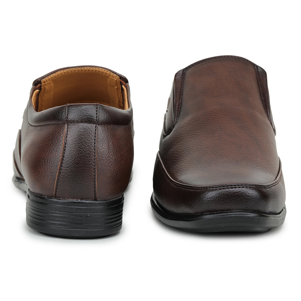 Fortune (Brown) Formal Slip on Shoes For Men Uvl-34 By Liberty