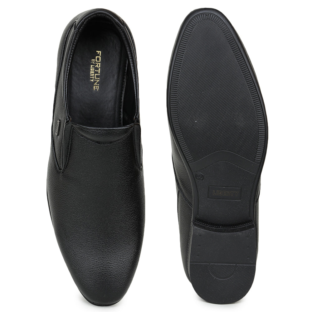 Fortune (Black) Formal Slip on Shoes For Men UVL-31 By Liberty