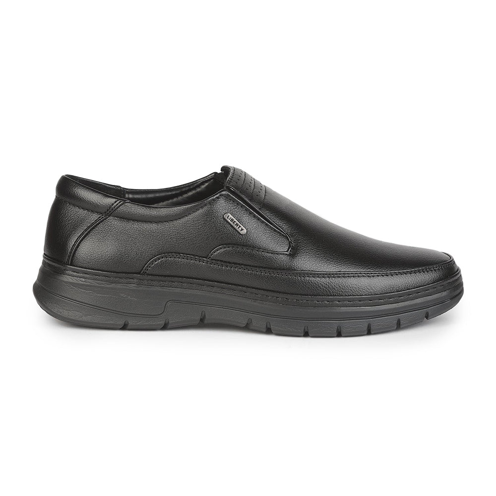 Fortune (Black) Formal Slip on Shoes For Men ER-34 By Liberty