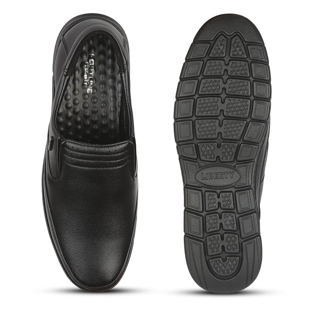 Fortune (Black) Formal Slip on Shoes For Men ER-34 By Liberty