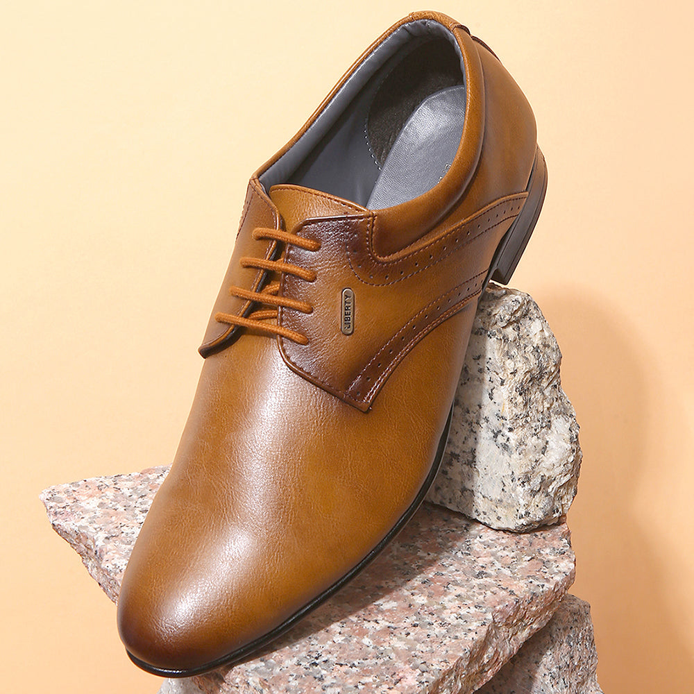 Fortune (Tan) Derby Shoes For Men A13-3 By Liberty