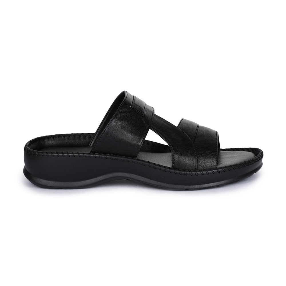 Coolers Casual (Black) Slippers For Men K2-1 By Liberty