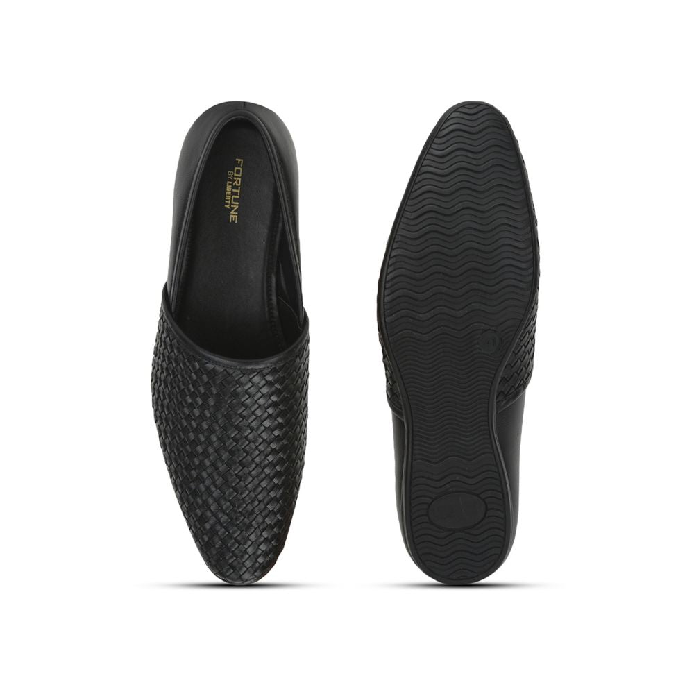 Fortune (Black) Formal Slip on Shoes For Men JPL-247 By Liberty