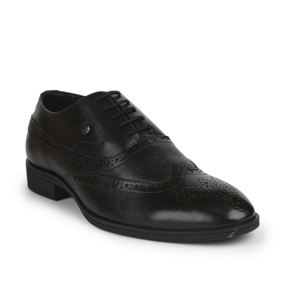 Healers Formal Black Lacing Brogue Shoes For Men AV-2 By Liberty