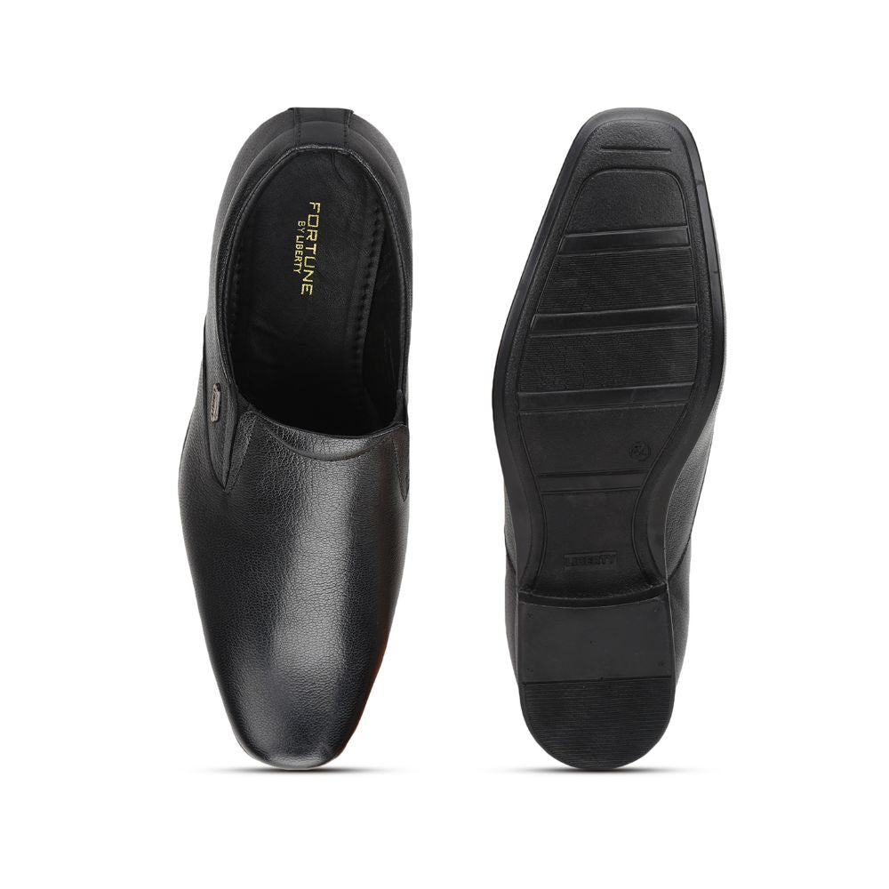 Fortune (Black) Formal Slip on Shoes For Men Uvl-36 By Liberty