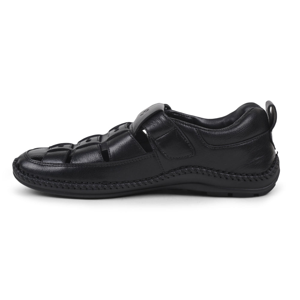 Healers Casual Black Sandal For Men VCL-39 By Liberty