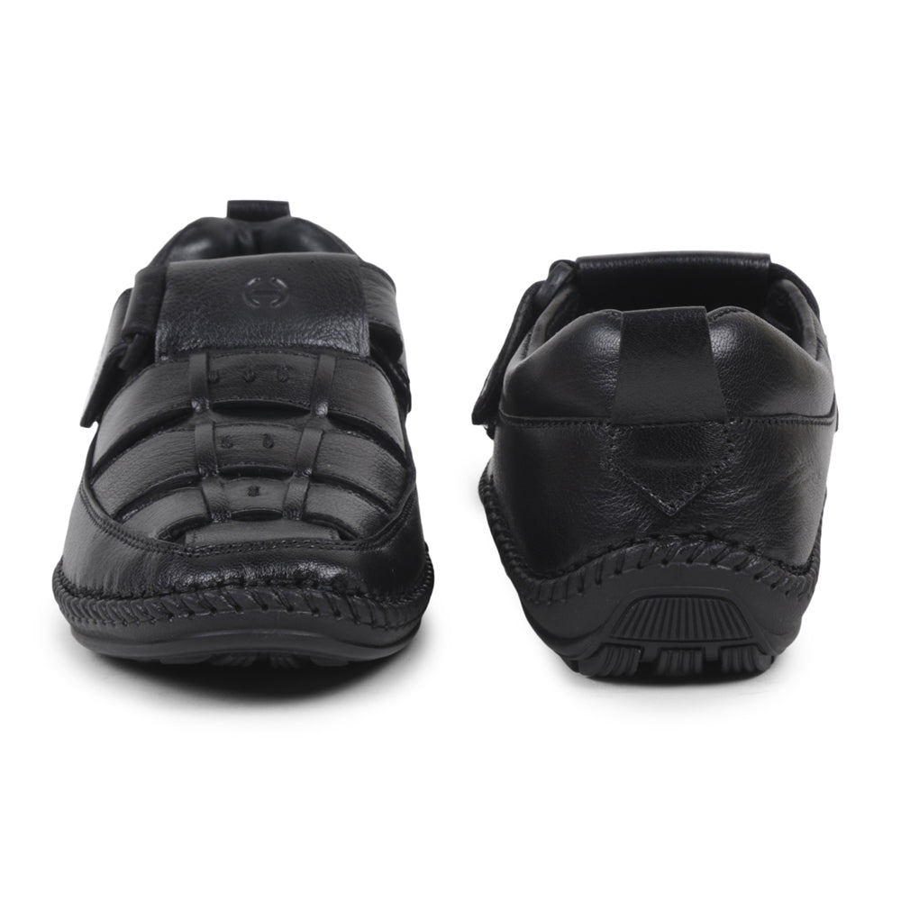 Healers Casual Black Sandal For Men VCL-39 By Liberty