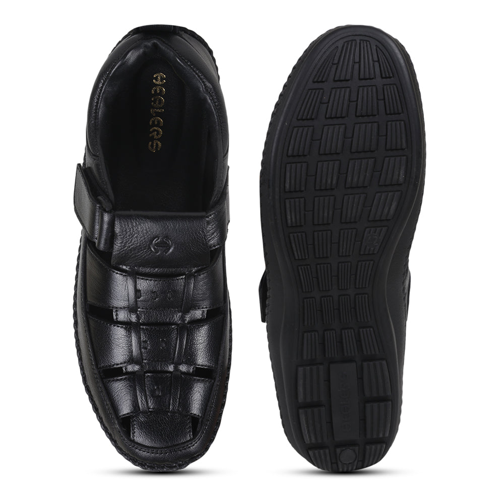 Healers Casual Black Sandal For Men VCL-39 By Liberty