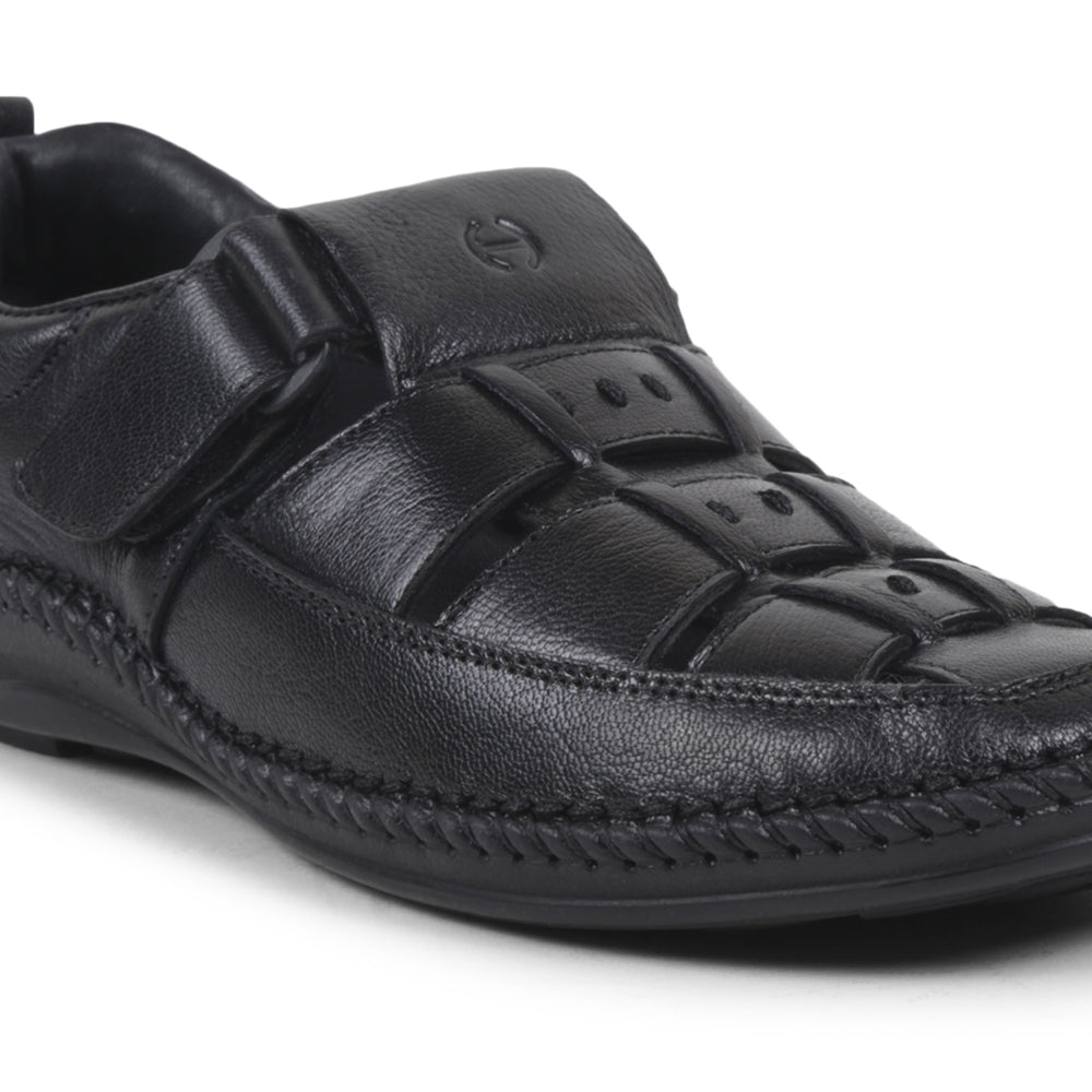 Healers Casual Black Sandal For Men VCL-39 By Liberty