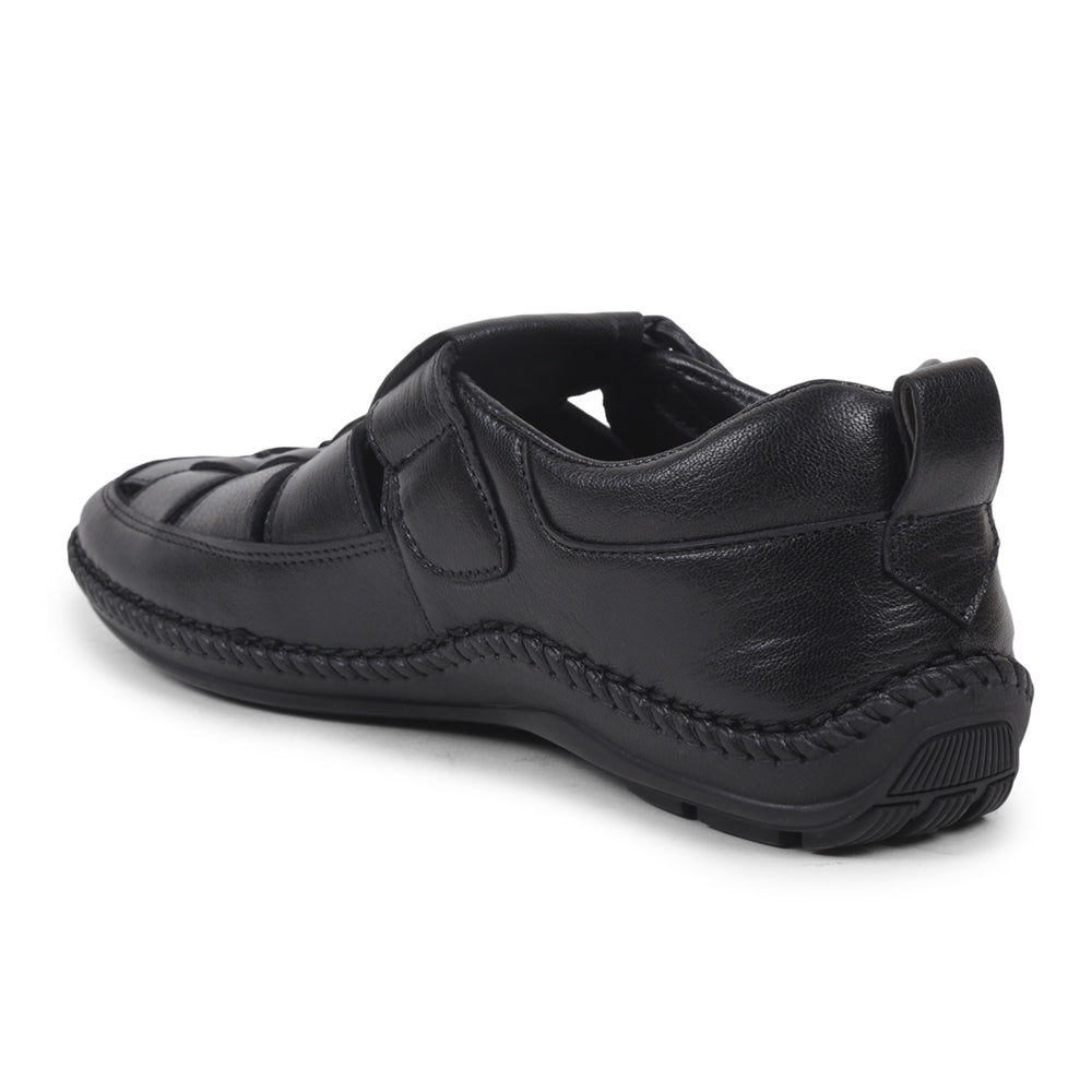 Healers Casual Black Sandal For Men VCL-39 By Liberty