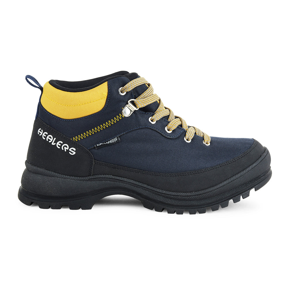 Healers Sports Trekking Navy Blue Lacing Shoes For Men RACE-1 By Liberty