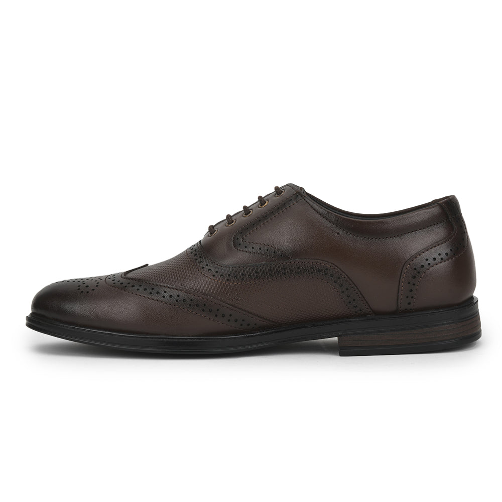 Fortune Formal Brown Lacing Brogue Shoes For Men HOL-125E By Liberty