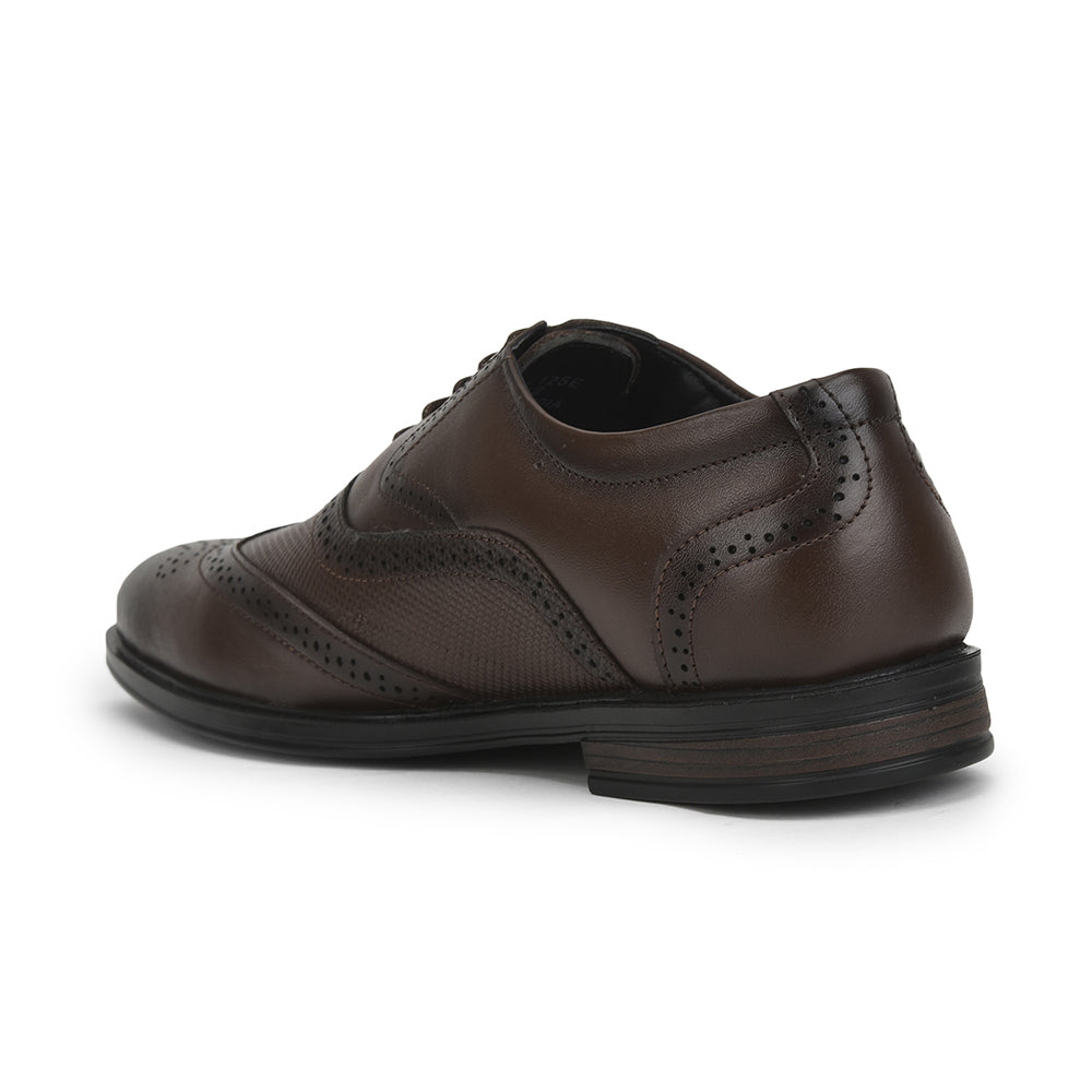 Fortune Formal Brown Lacing Brogue Shoes For Men HOL-125E By Liberty