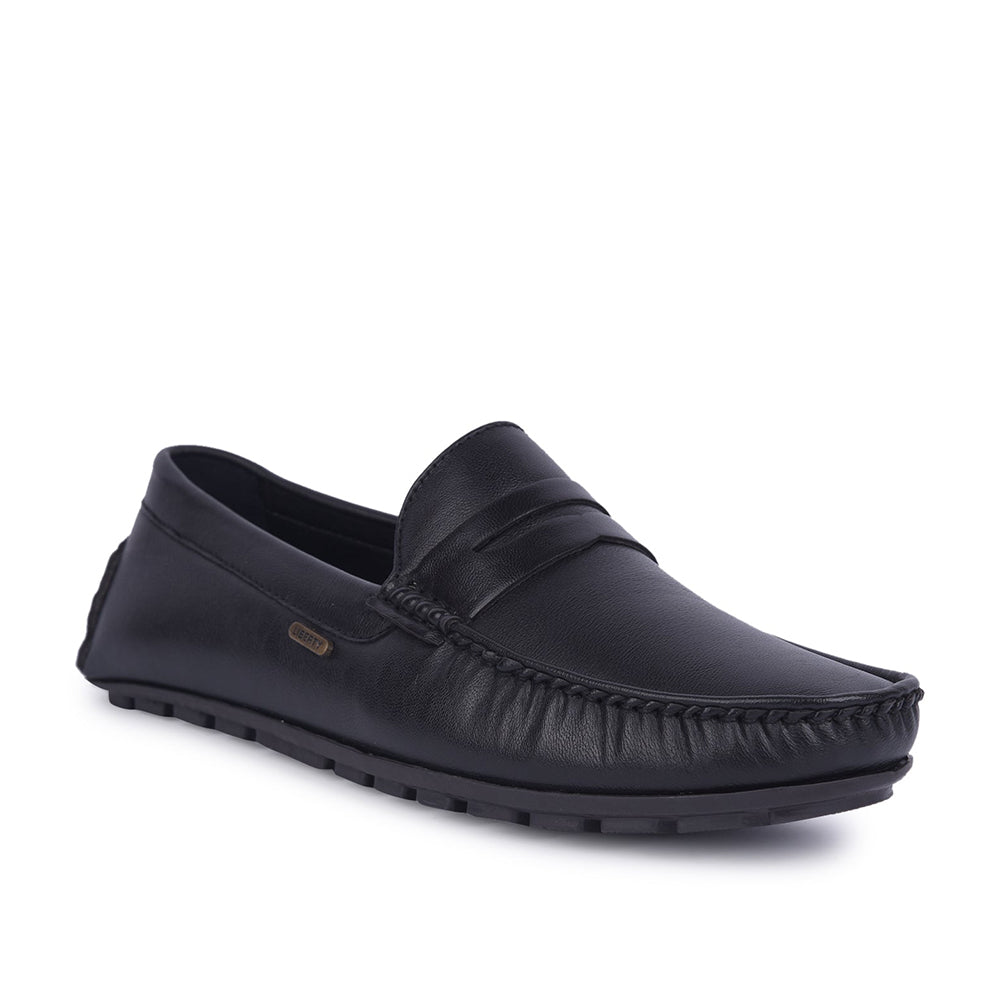 Fortune Non-Lacing Black Casual Loafers For Men AVL-12 By Liberty