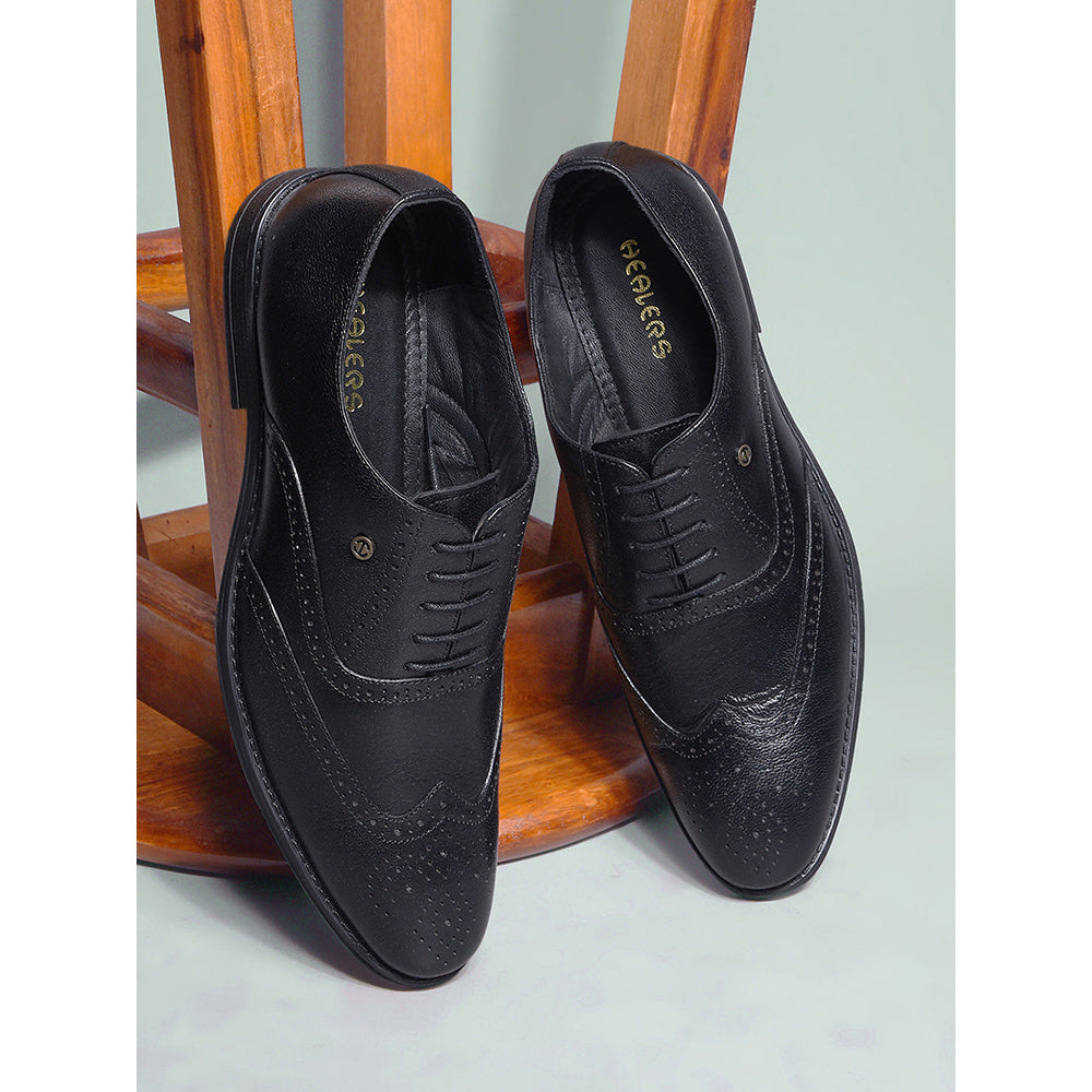 Healers By Liberty Men SAGAR-15 Black Formal Lacing Brogue Shoes