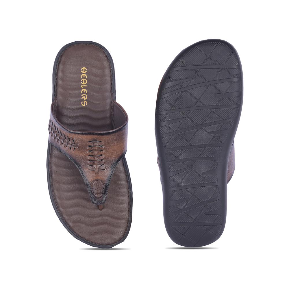 Healers Casual Brown Slipper For Men MSL-4 By Liberty