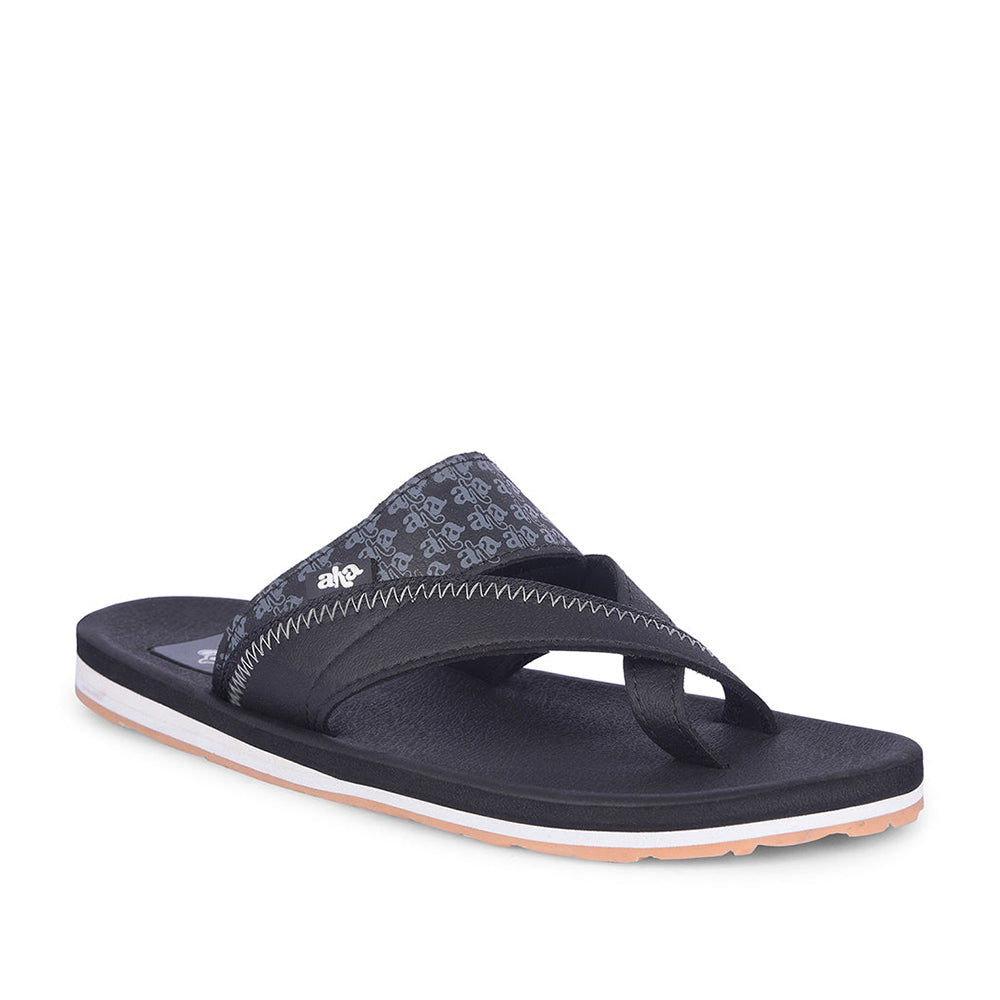 A-HA Casual Black Flip Flop For Men ANCO-2 By Liberty