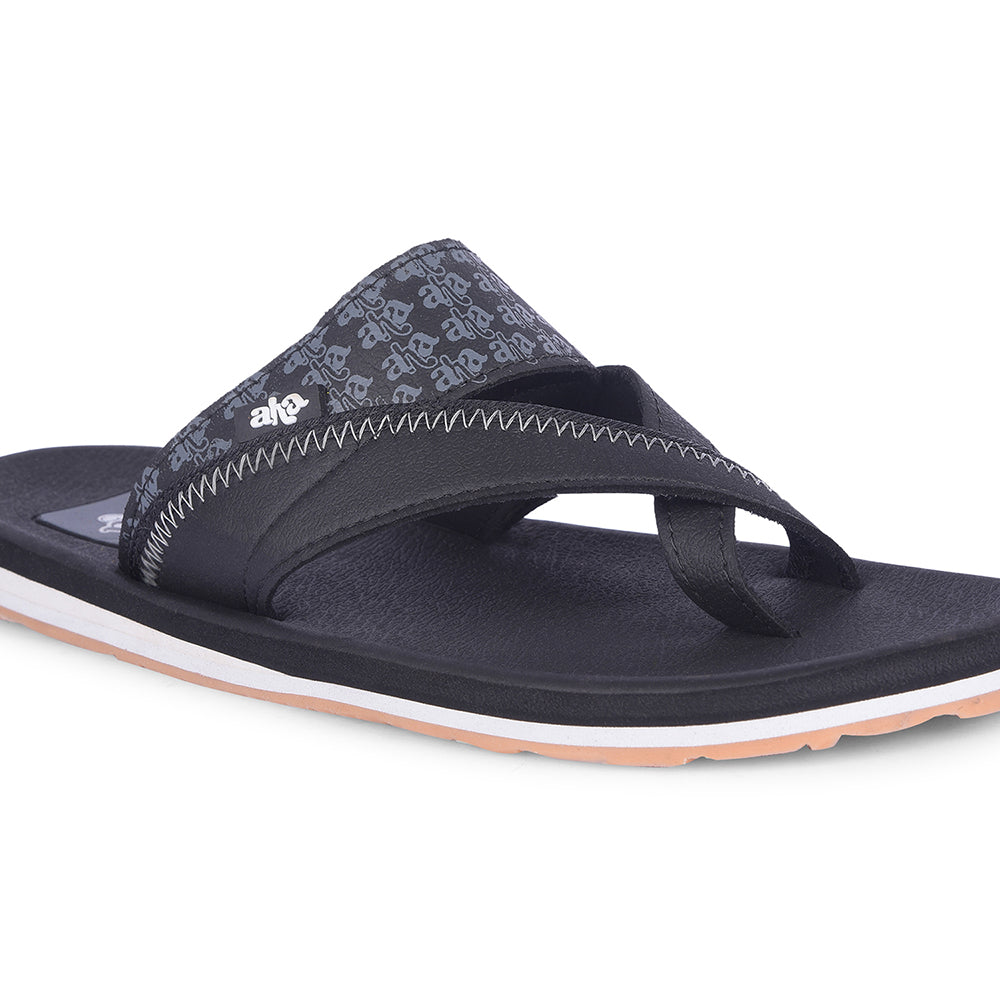 A-HA Casual Black Flip Flop For Men ANCO-2 By Liberty